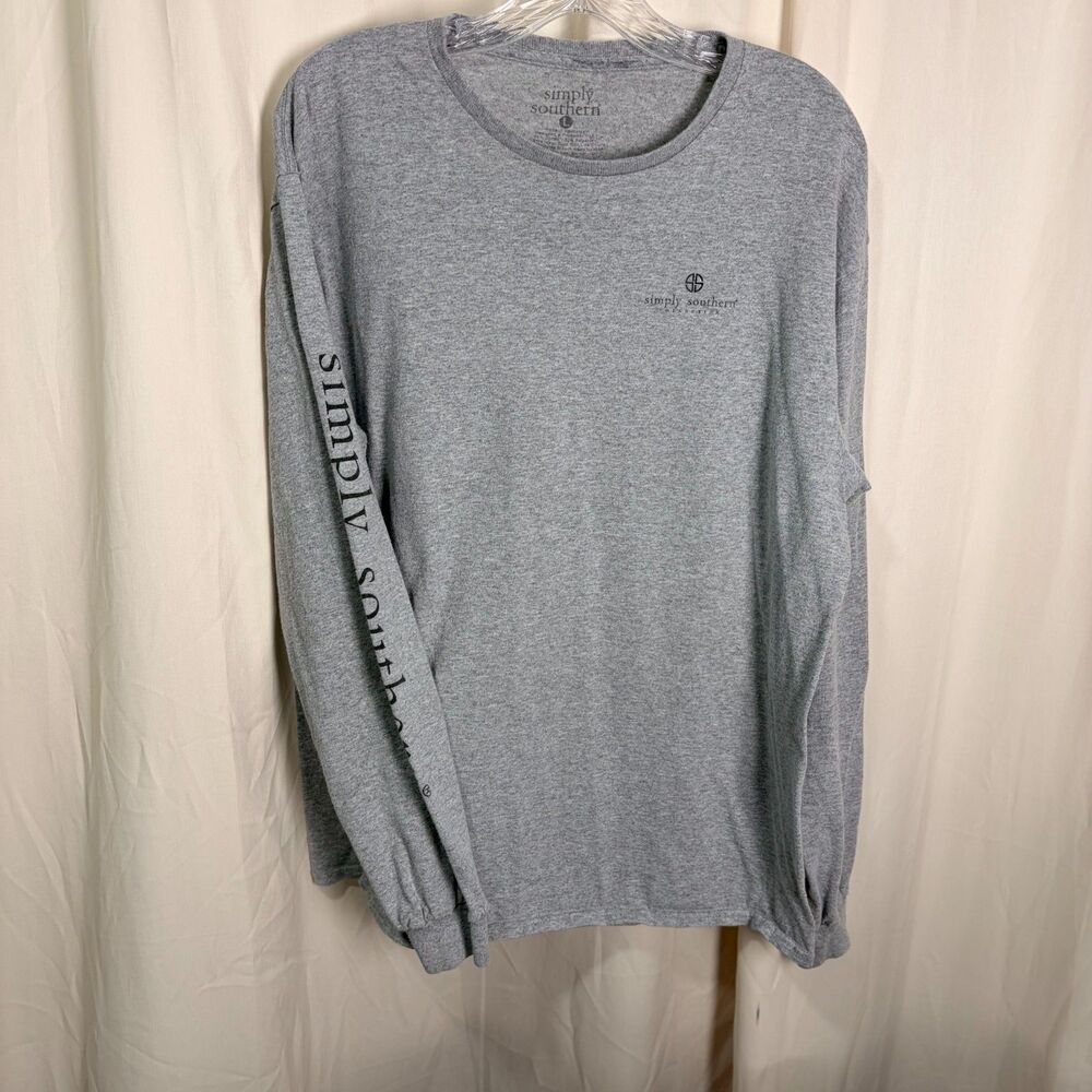Simply Southern Raised on Sweet Tea and Jesus Gray Long Sleeve Shirt Large - Picture 3 of 8